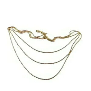 Triple strand golden chain with clasp 30 inches